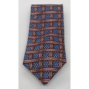 One America Patriotic Men's Tie. Red White & Blue USA Necktie.  59" x 3.75" EUC